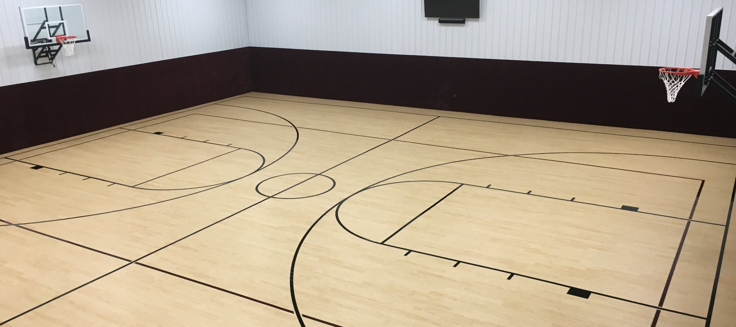 Maple flooring for professional-level basketball court