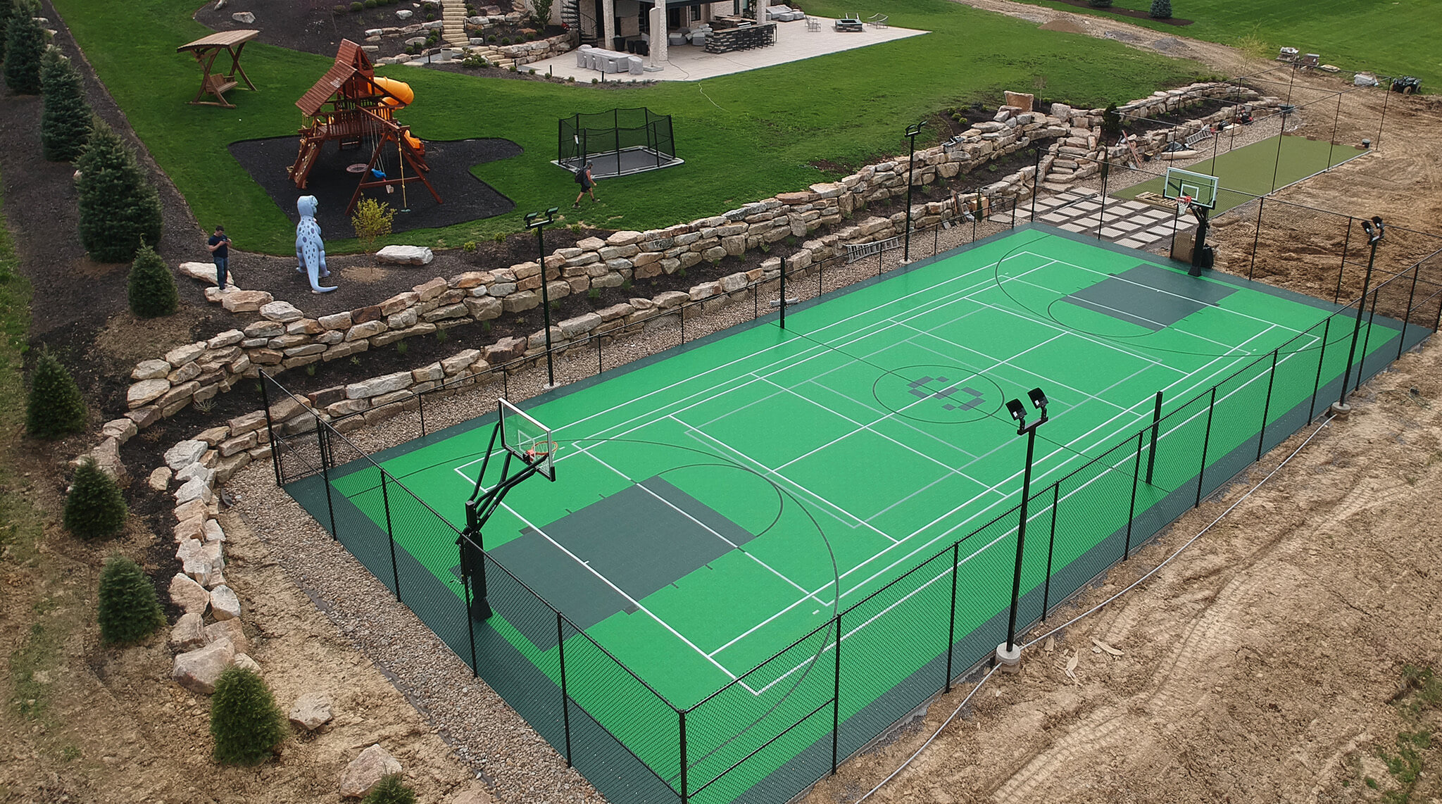 Backyard Multi Sport Home Green Court