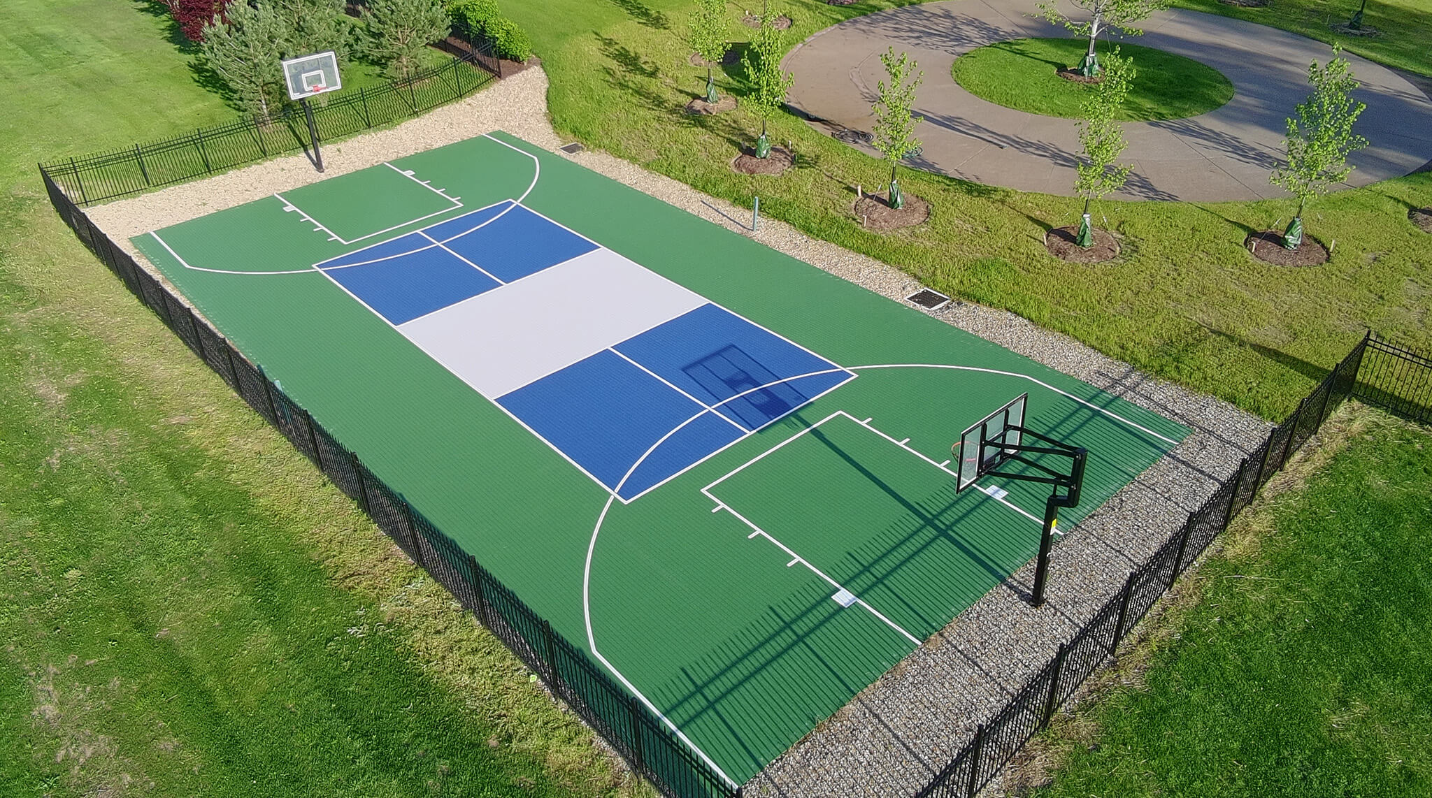 Backyard Pickleball and Basketball Court