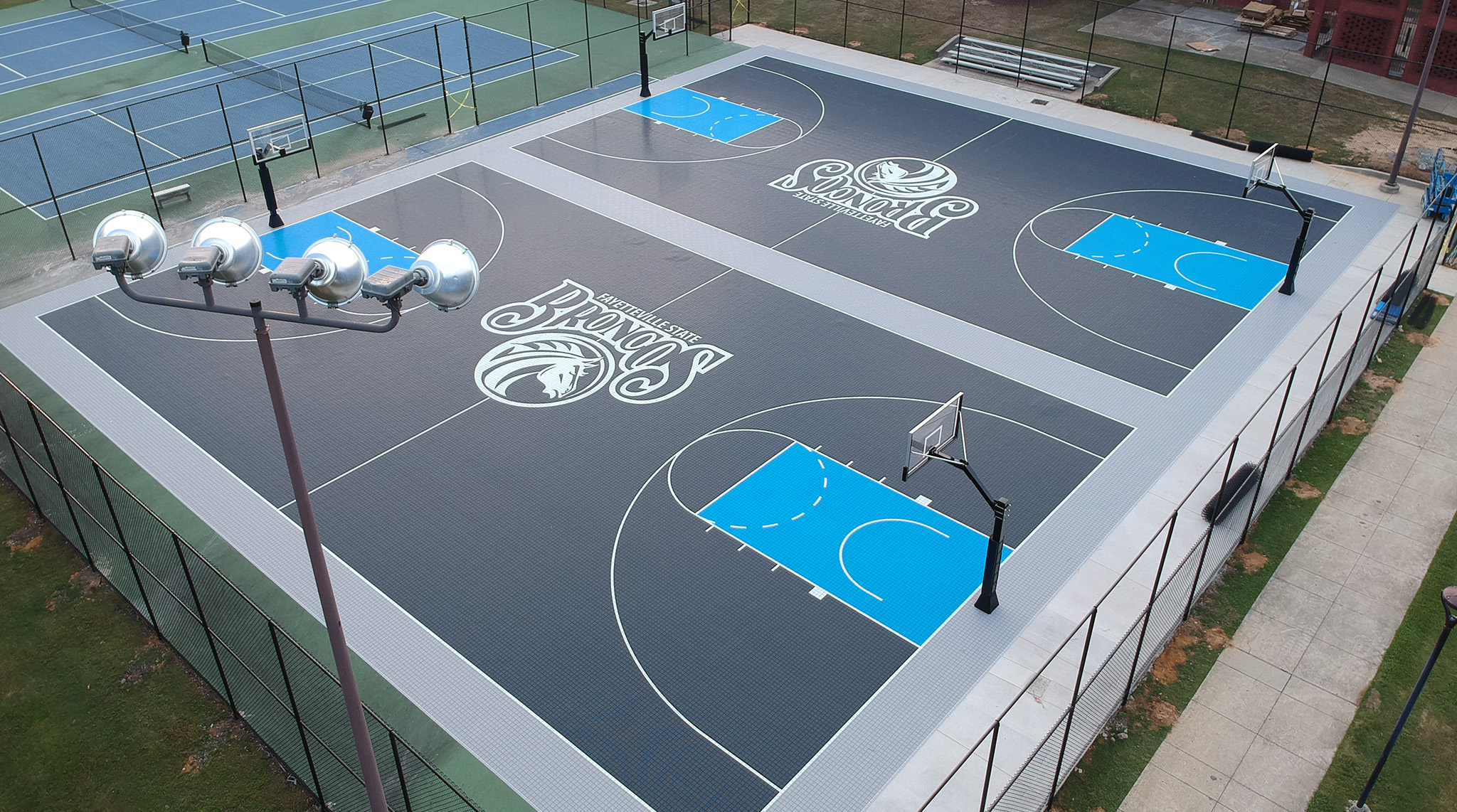Ariel View of Commercial Basketball Court