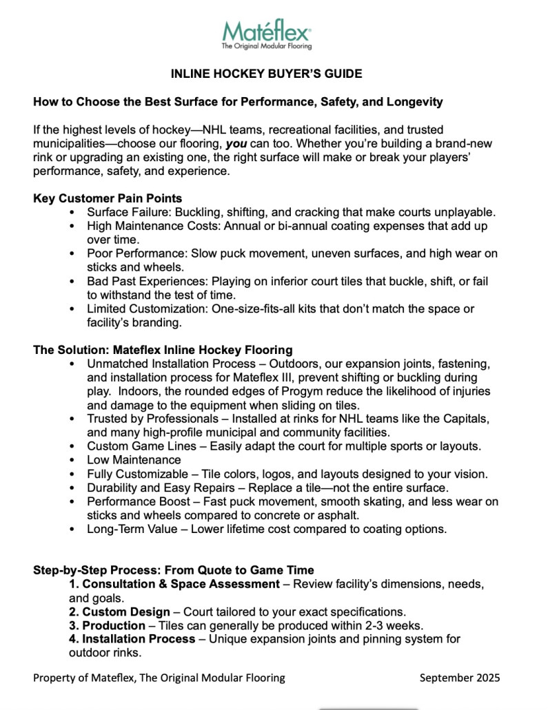 Inline Hockey Buyers Guide Downloadable PDF Mateflex v2