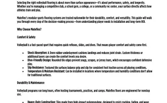 Mateflex Volleyball Flooring Buyers Guide