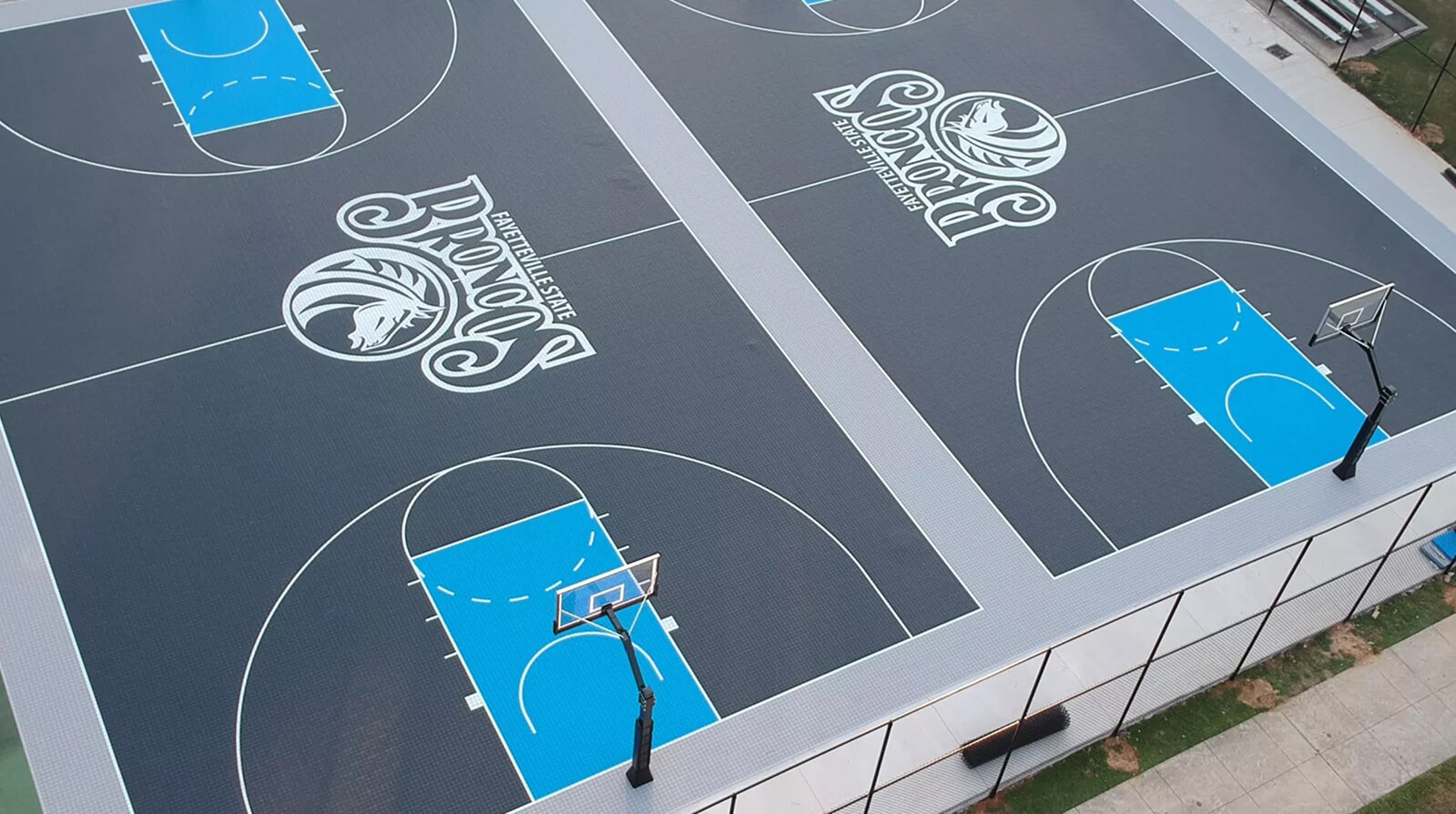 Ariel shot of basketball courts